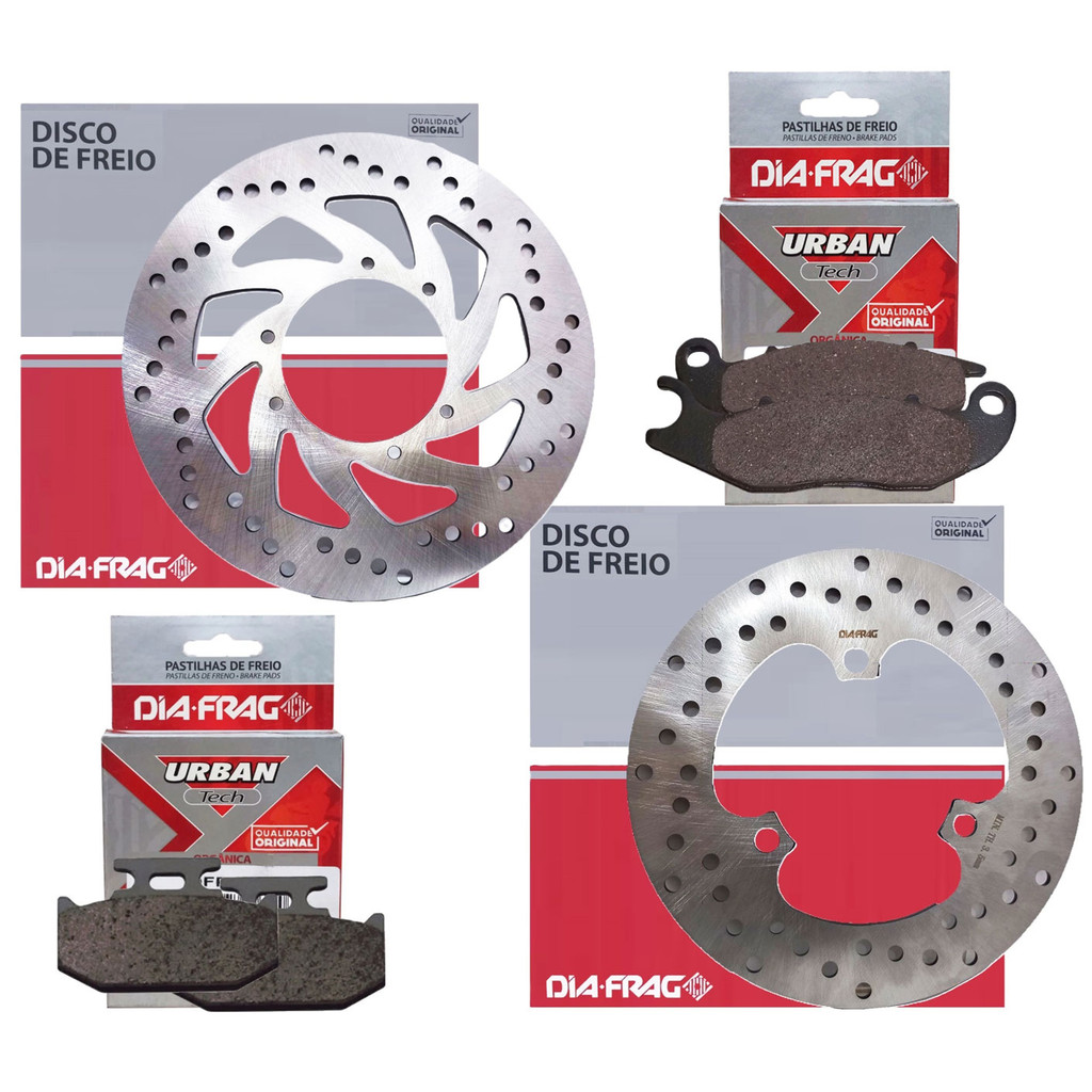 Kit Discos de Freio Lander 250 2016-2026 / Crosser 150 Abs 2019-2026 + Pastilhas Diafrag em Oferta na Shopee