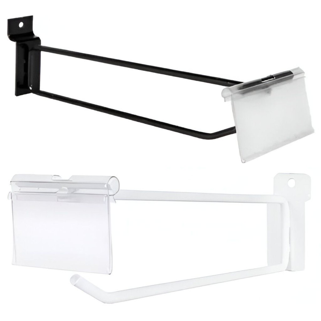 50x Ganchos P/ Painel Canaletado 15cm C/ Porta Etiquetas em Oferta na Shopee