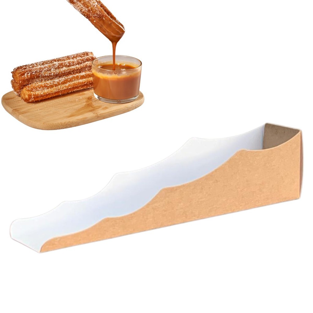 Embalagem Churros Gourmet Caixa Caixinha Lisa Kraft Kit 10