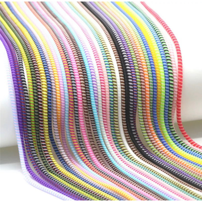 Protetor de fio Celular Manga De Proteção Do Cabo USB Universal 1.4 M De Dados De Três Cores Em Um Grampo Espiral