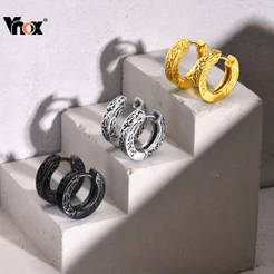 Brincos De Argola Vnox Trendy Street Para Homens , Punk Rock De Aço Inoxidável , Joias , Presentes De Aniversário