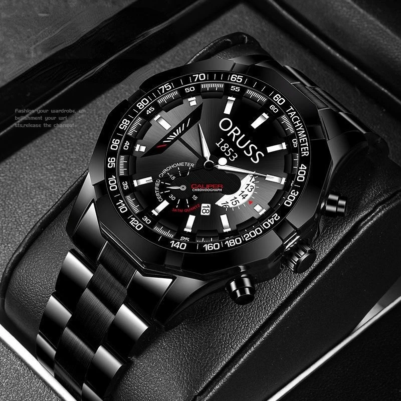ORUSS Relógio De Pulso Para masculino De Aço Inoxidável À Prova D'água Negócios De Moda De Luxo Automático De Quartzo