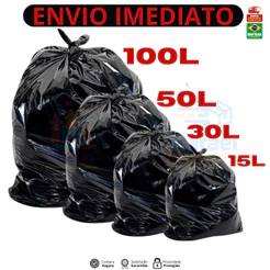 Saco de Lixo resistente com 100 unidades 15/30/50/100 Litros