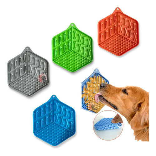 Tapete de Lamber para Cães e Gatos com Ventosa Comedouro Anti Estresse e Ansiedade Pet Interativo