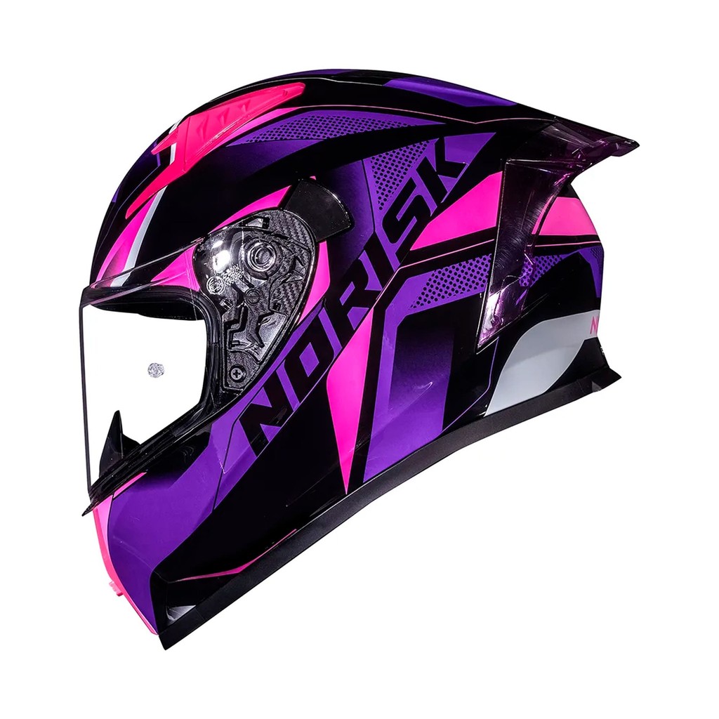 Capacete Fechado Flow Pulse Roxo e Rosa Norisk