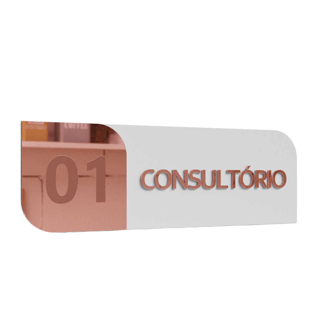 Placa Sinalização Sala Consultório Mdf Acrílico Espelhado Identificação De Porta em Oferta na Shopee