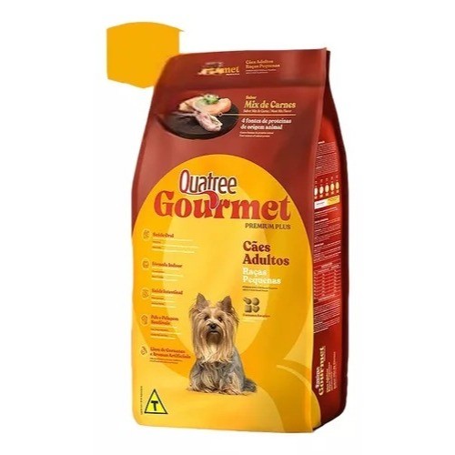 Ração Quatree Gourmet Cães Adultos Raças Pequenas 10.1kg Mix Carne