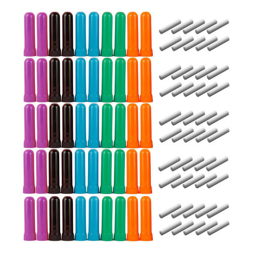 Aromaterapia Inalador Nasal Com Refil Kit 50pçs Coloridos