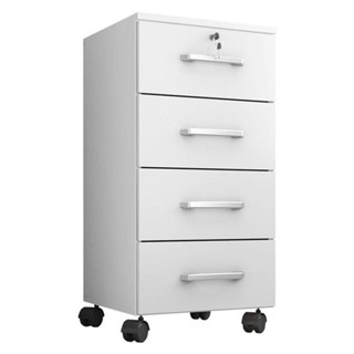 Gaveteiro Gávea Com Chave 4 Gavetas Branco Fosco - Móveis Leão em Oferta na Shopee