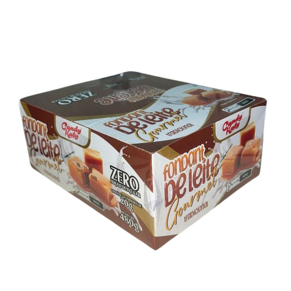 Candy Katy Fondant De Leite Gourmet Zero Açúcar 480g Dp 24un