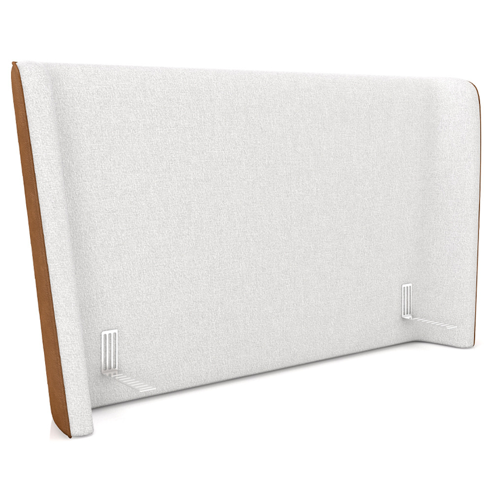 Cabeceira Cama Box Queen 160cm Nilo P05 Couríssimo Whisky Bouclê Cru - Lyam Decor em Oferta na Shopee