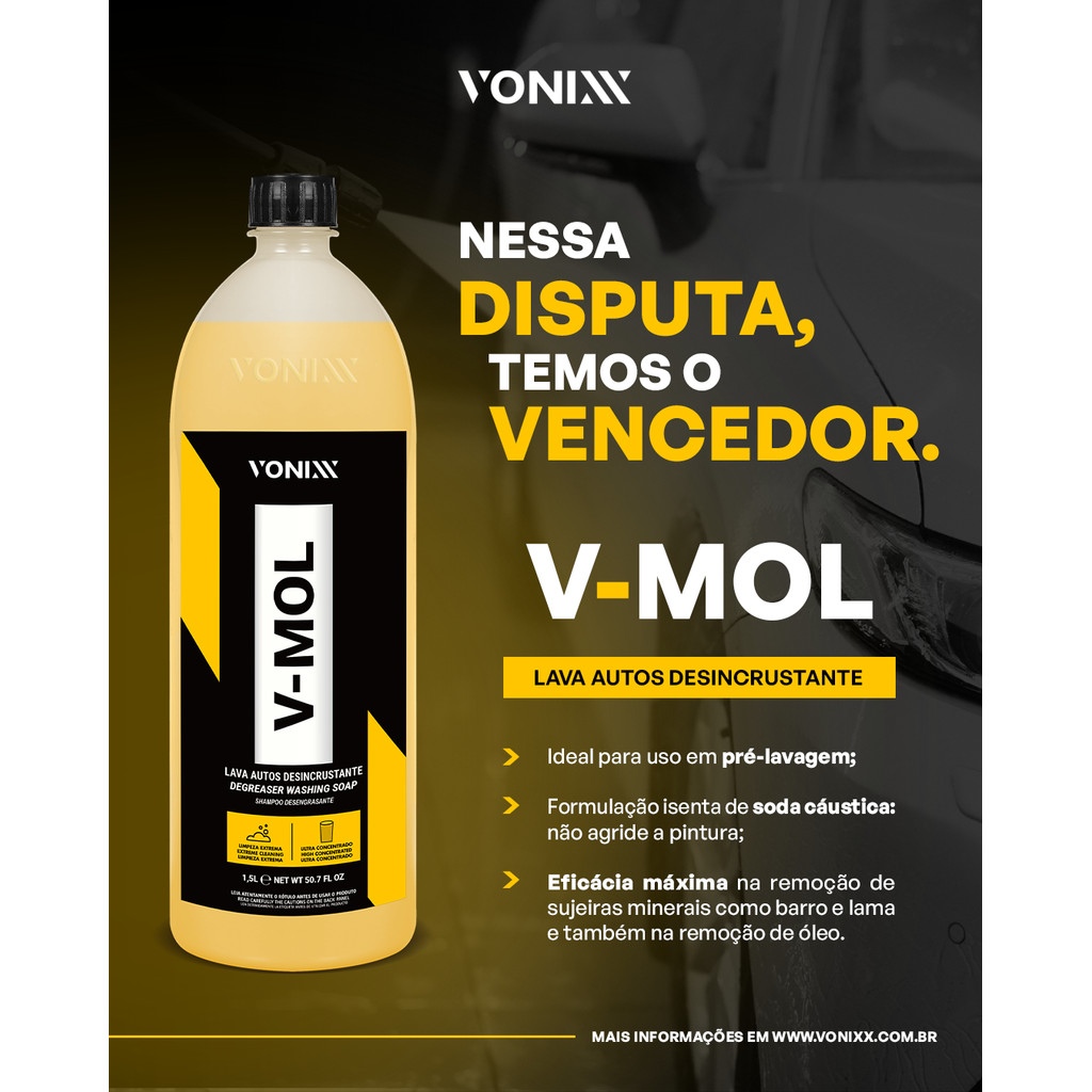 V-mol Shampoo Automotivo Vonixx Desincrustante Produtos Vonixx 1,5 Litros Oferta Premium Original
