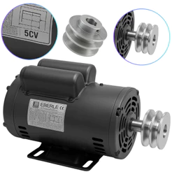 Motor Elétrico Mono 5cv Alta Rotação RPM Compressor de 20 pés Serra Bancada Triturador Forrageira