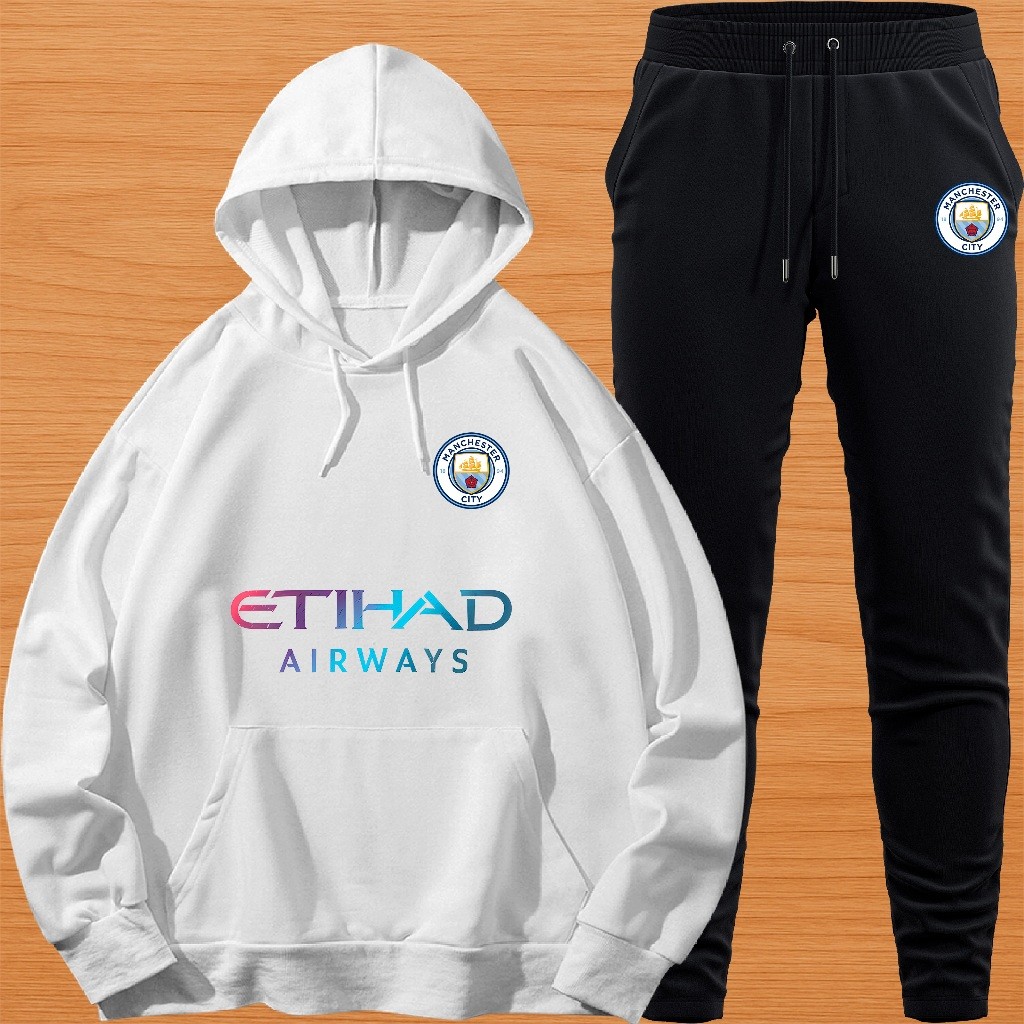 Conjunto Moletom Unissex Adulto Blusa de Frio Canguru e Calça Personalizada Estampa TIME INGLES MC