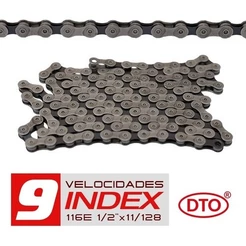 Corrente Bike 9v 27v Fina Index 1/2x3/128 116l Paco Dto Compatível P/ K7 Mountain Bike Mtb 26 29 700