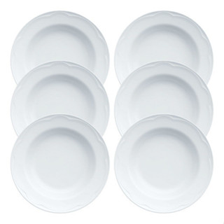 Jogo 6 Pratos Fundos Sopa Cottage Porcelana Branca Germer em Oferta na Shopee