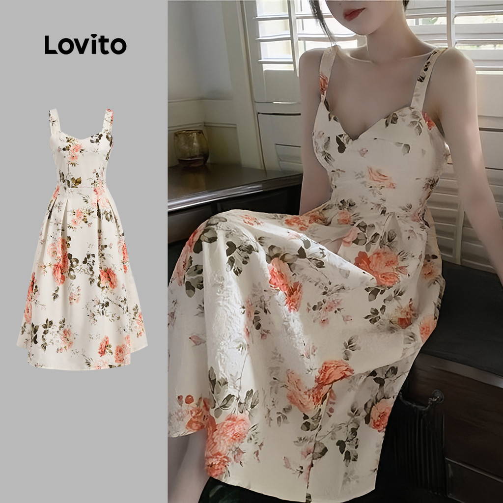 Lovito Vestido Boho Ditsy com estampa Floral para mulheres L131ED064 - Women Clothes