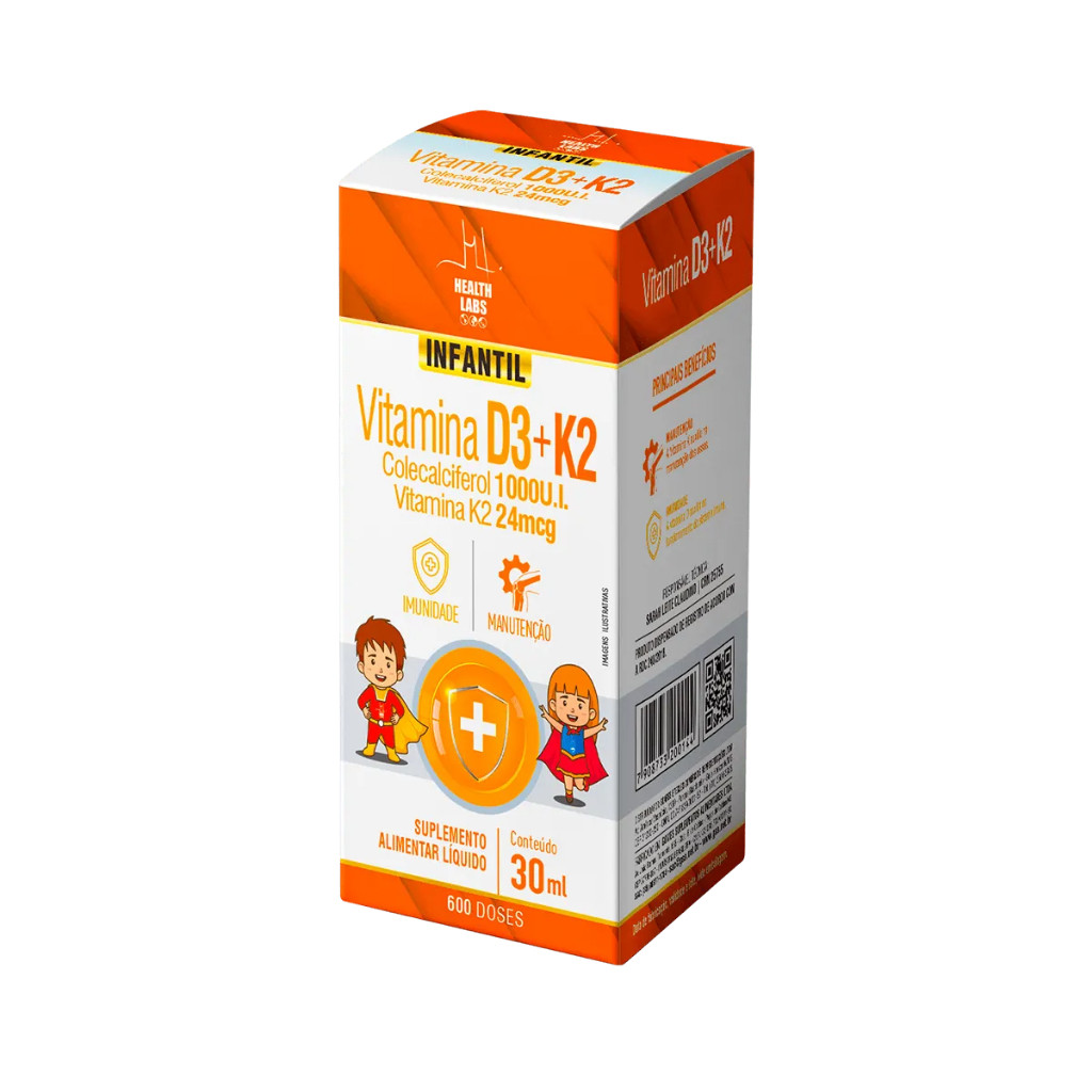 Vitamina D3 K2 Infantil 30ml - Health Labs em Oferta na Shopee