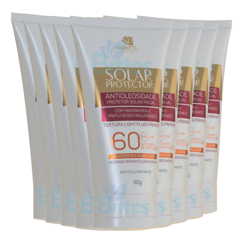 10 Protetor Solar 60 Fps Hábito Cosméticos Matte Atacado