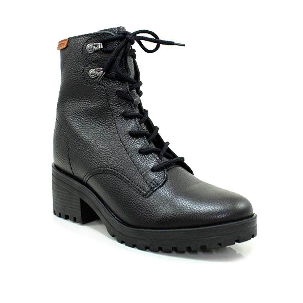 Bota Coturno Fem Bottero Couro Burnish Preto 349108-3