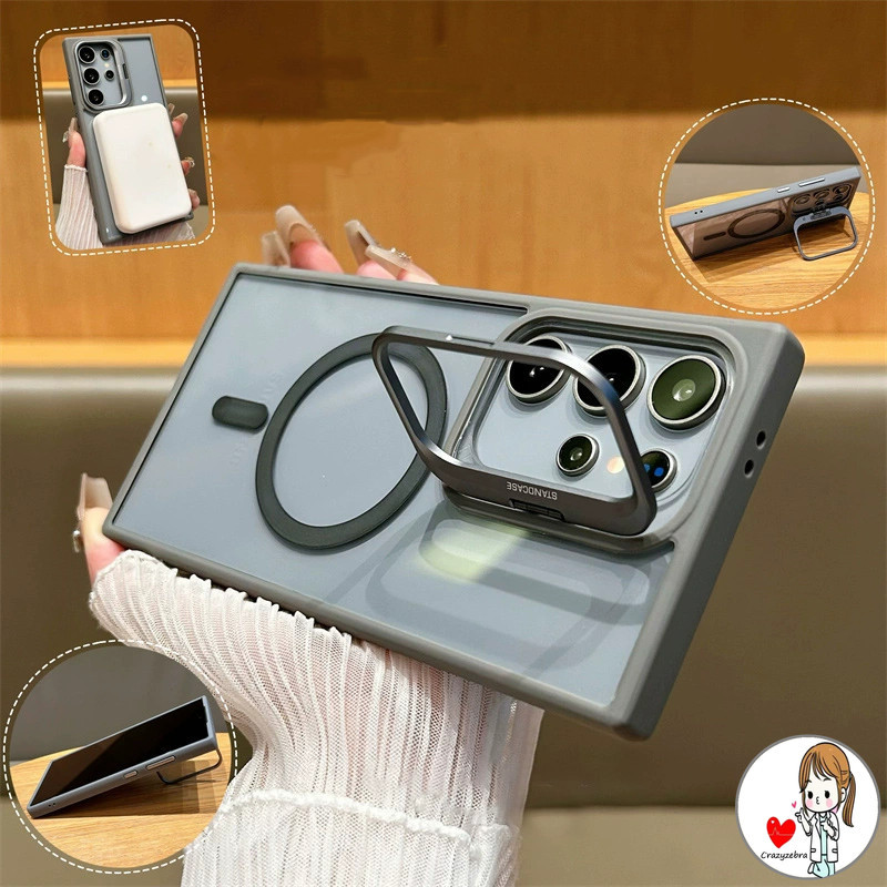 Capa Magnética Para Celular Magsafe , Protetor De Câmera , Suporte , Transparente , Samsung Galaxy S24 Ultra , S22 , S23