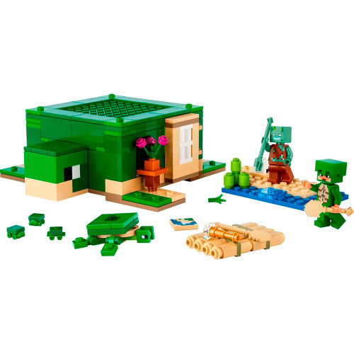 Bloco de Montar LEGO 234 Peças Minecraft A Casa Tartaruga de Praia - Mom & Baby