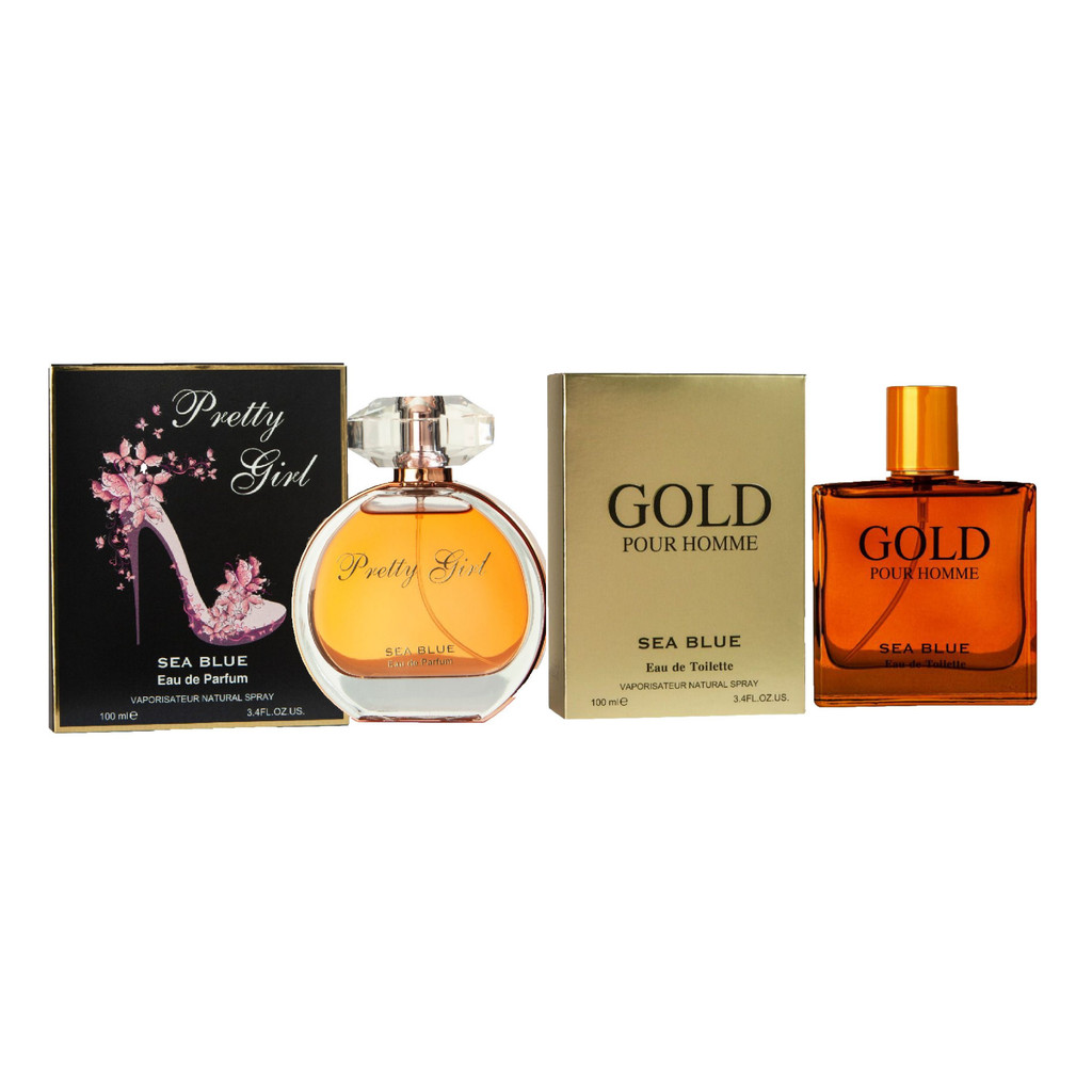 Kit 2 Perfumes Gold + Pretty Girl 100ml Importado Sea Blue
