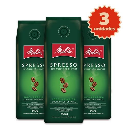 Kit Café Melitta Spresso Grão - 3 Unidades 500g em Oferta na Shopee