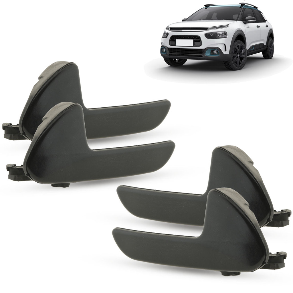 Kit 4 Gatilho Maçaneta Interna da Porta Dianteira Traseira Preto C4 Cactus Picasso 208 408 2008 Jumpy Expert 2009 a 2024