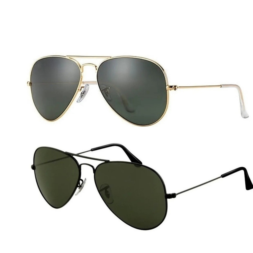 Kit 2 Óculos de Sol Aviador Preto – Clássico, Moderno, Unissex e Proteção UV400