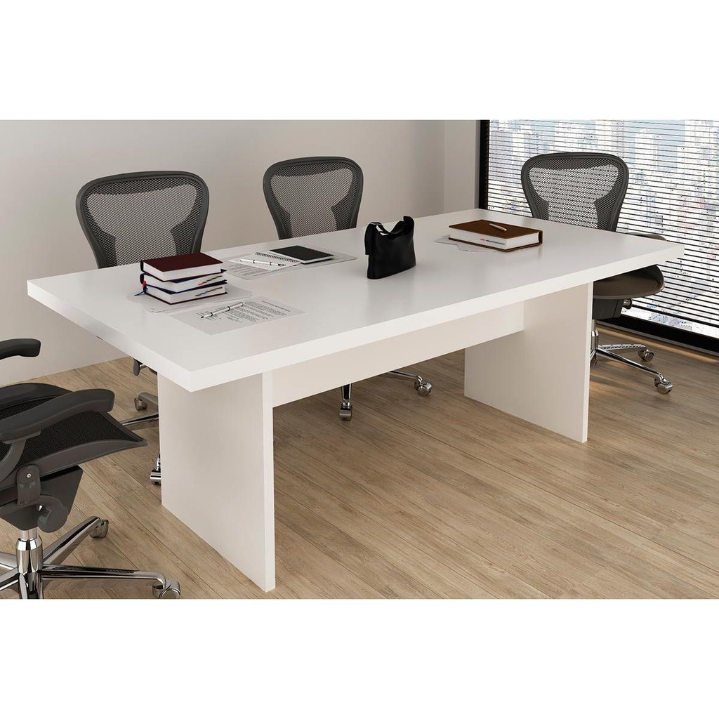 Mesa de Escritório Diretor Reunião ME4119 Branco - Tecno Mobili - Home & Living