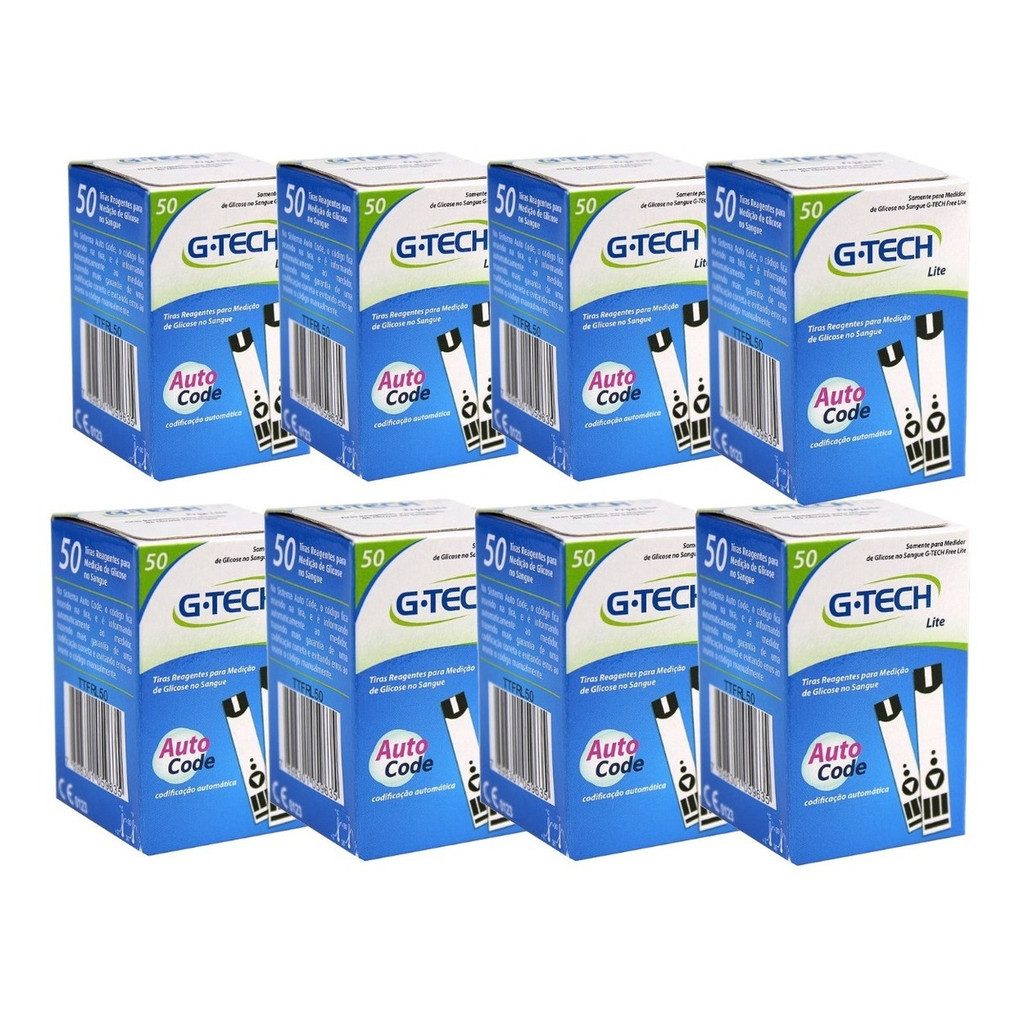 Tiras Glicose Fita Glicemia 400 Unidades Gtech Lite