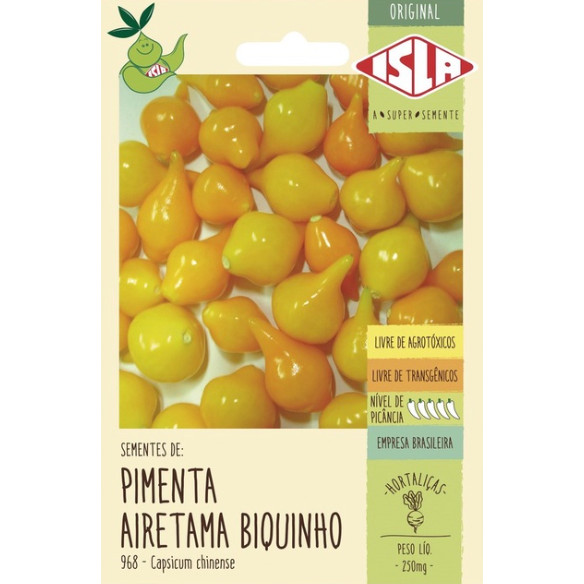 Sementes de Pimenta Biquinho Amarela Airetama - 250 mg - Isla