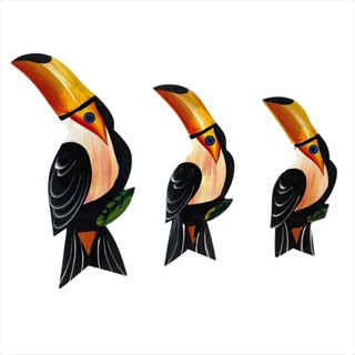Trio De Tucano P Quadro Decorativo De Tucano Artesanato Parede em Oferta na Shopee