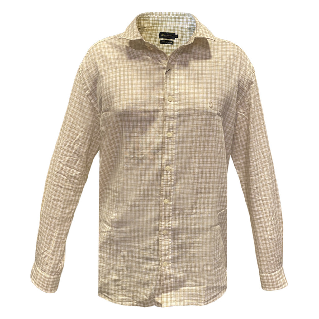 Camisa Individual Mc Confort Ft Xadrez Bege Médio