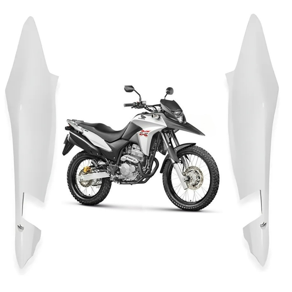 Par Carenagem Rabeta Lateral Tampa Traseira Honda Xre 300 Branco Ross 2013