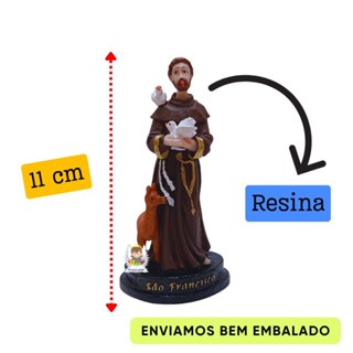 Pequena Imagem de São Francisco de Assis Resina 11 cm em Oferta na Shopee