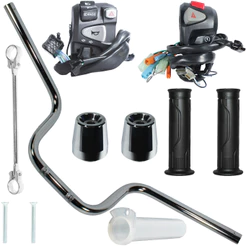Guidão guidom CG150 CG160 Fan Titan Cargo Start 14/ com kit pisca alerta lampejador e peso guidão manopla barrinha