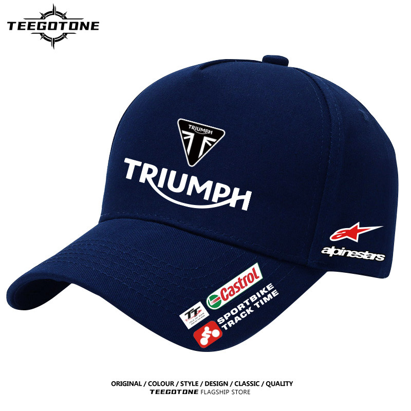 Britânico Triumph Motocicleta Equitação Modificação Personalizado Boné Bico De Pato Verão Masculino Sol Sombreamento Alg