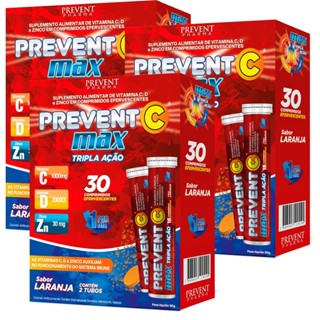 Prevent Max Tripla Ação Efervescente Vitamina C D E Zinco 90 Comprimidos Prevent Pharma em Oferta na Shopee