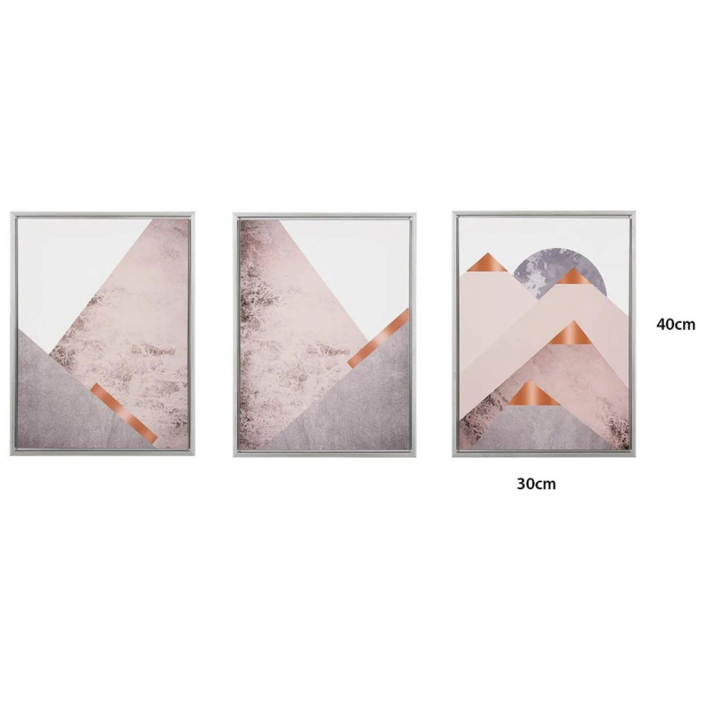 Kit 03 Quadros Pirâmides Em Canva 30x40cm Mart Casa Decoração Utilidades