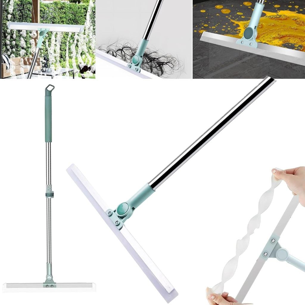 Vassoura Rodo Mágico Silicone Grande 50cm Para Limpeza de Multiuso Piso Vidros Com Gancho Secos e Molhados Uso Duplo