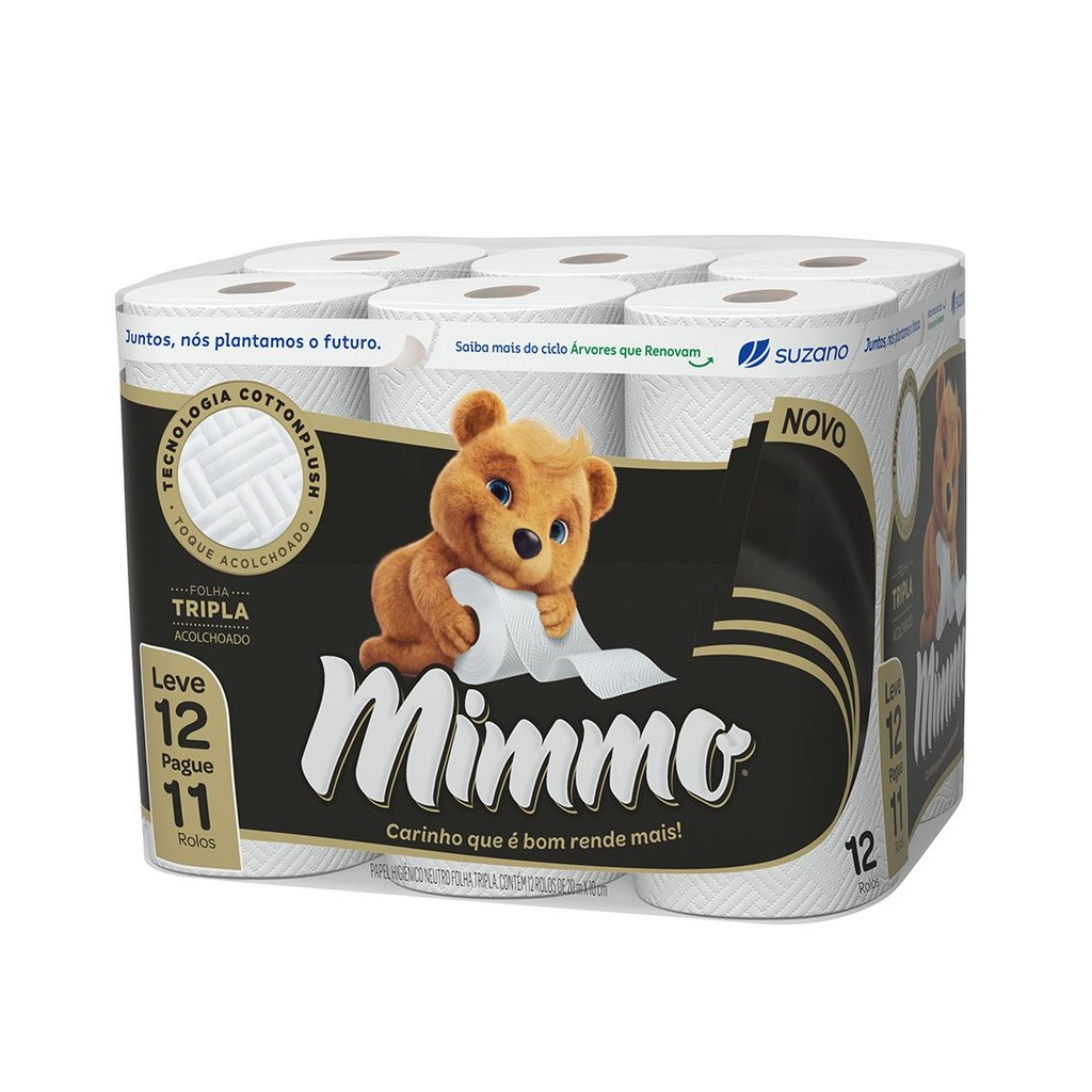 Papel Higiênico Mimmo Folha Tripla 20m Leve 12 Pague 11 - Home & Living