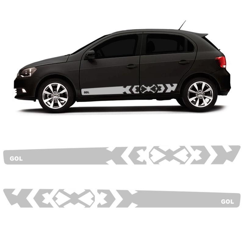 Faixa Gol G7 G8 2015/2022 Trend Sport Adesivo Lateral Cinza