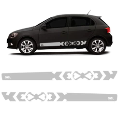Faixa Gol G7 G8 2015/2022 Trend Sport Adesivo Lateral Cinza