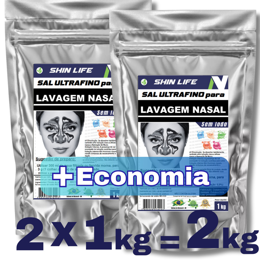 Sal Micronizado para Lavagem Nasal Sem Iodo 2kg em Oferta na Shopee