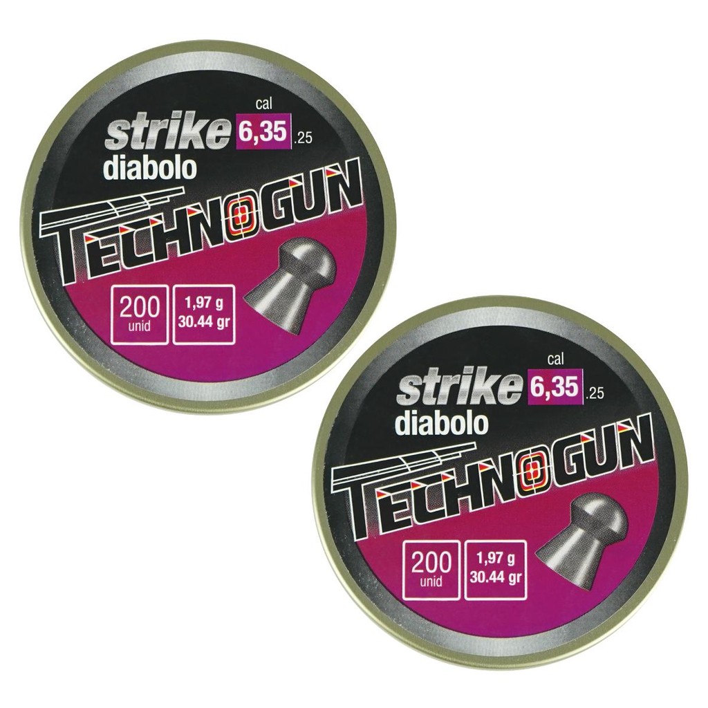 02 Chumbos 6.35 Munição Carabina Espingarda Technogun Strike - Sports & Outdoors