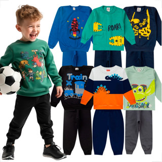 Kit Sortido 6 Peças de Roupas Frio Masculino Infantil Inverno Menino Bebê – 3 blusas casacos + 3 calças de 1 ao 8 em Oferta na Shopee
