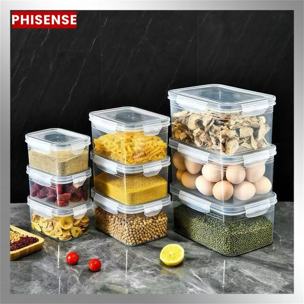 Kit 3Pcs Organizador de Geladeira com Tampa Hermético e Cesto De Drenagem Multiuso Polipropileno