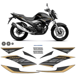 Kit Adesivos Moto Yamaha Fazer 250 2017 2018 + Emblemas